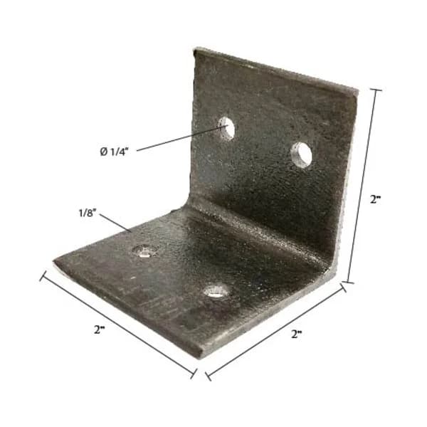 Angle Bracket 2" x 2" x 1/8" with 1/4" Holes