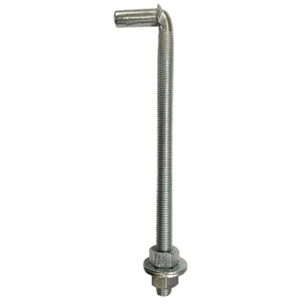 J Bolt with Washers & Nuts 3/4" x 12" - Zinc