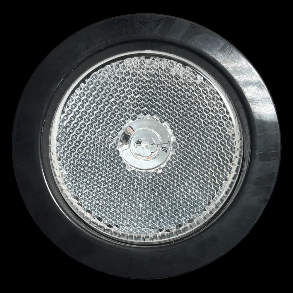2.5" Round Marker Light - Clear Lens/ 4 Amber LEDS - Grommet & Plug