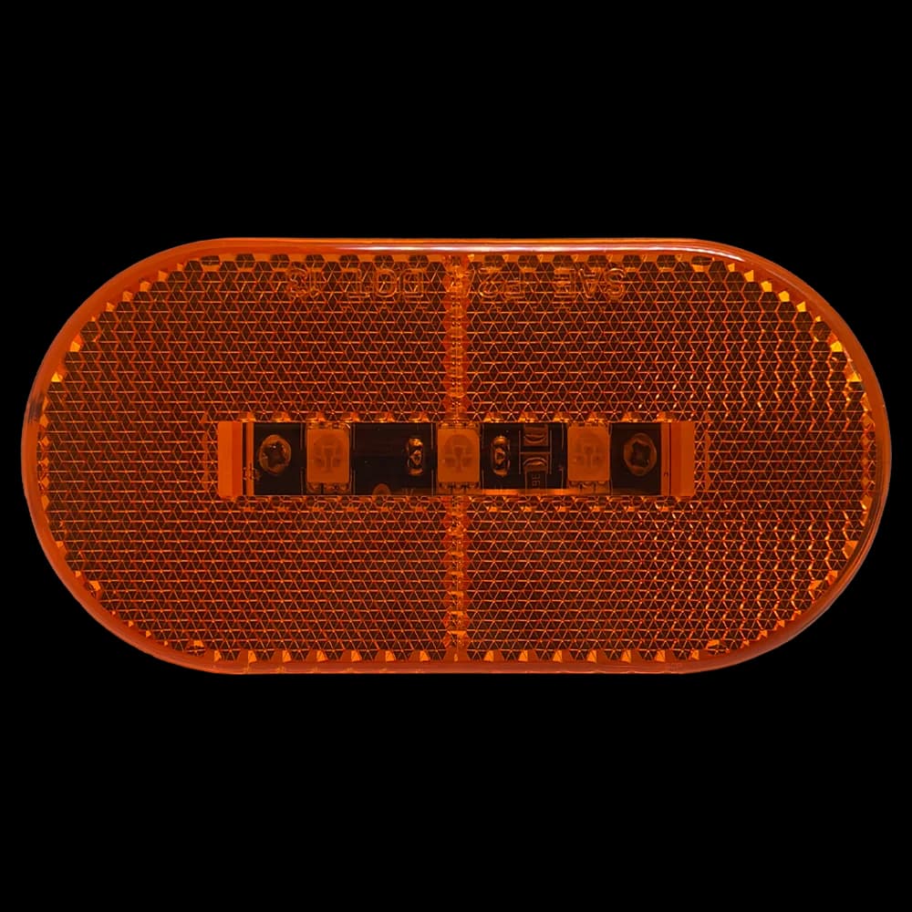 4" X 2" Oblong Marker & Clearance Light - Reflex Reflector Amber