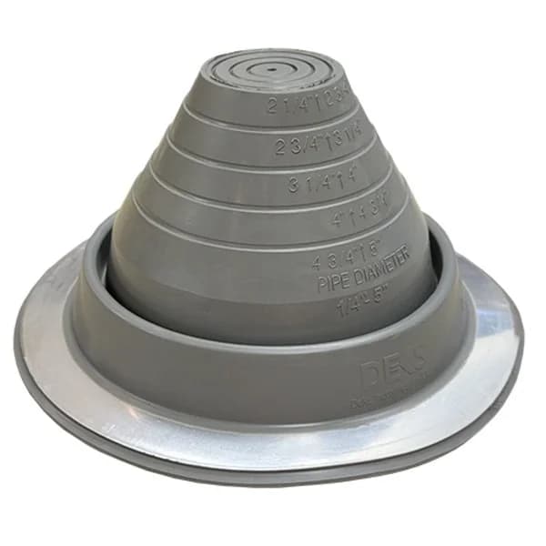 Roofjack Round for Pipe Sizes 2-1/4"-4-3/4" Gray