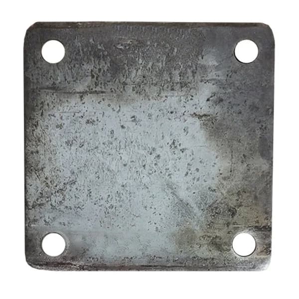 Base Punch Plate 5" Square with 7/16" Holes - 1/4" Thick