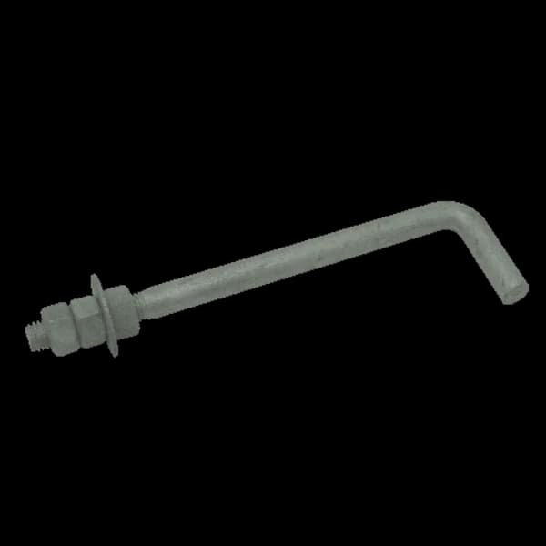 Anchor Bolt Gr5 90 Deg 1/2" x 8" x 2" - 2" Thread