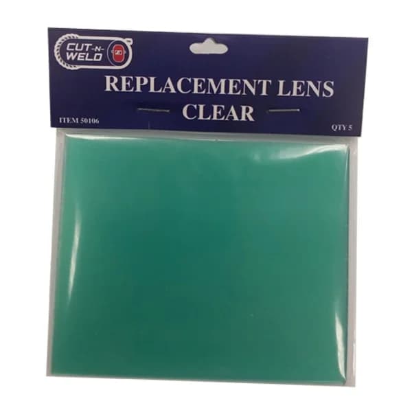Welding Helmet Replacement Lens - Clear - 4-5/16" x 3-1/2"- 5/PK