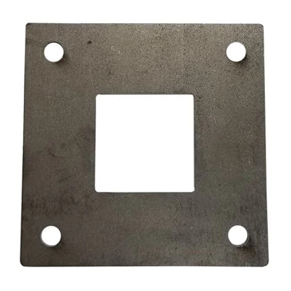Square Plate 5" X 3/16" W/ 4 - .400" Square Hole - Fits 2" Square