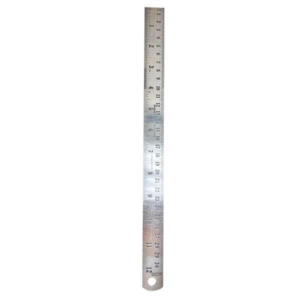 Stainless Steel Ruler With Conversion Chart - 12"
