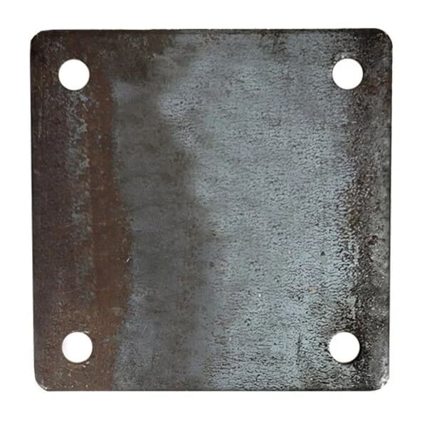 Base Punch Plate 5" Square with 7/16" Holes - 3/16" Thick