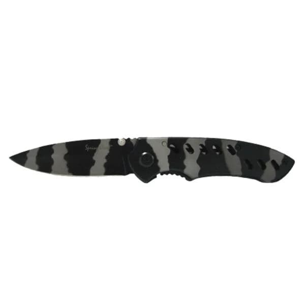 4.5" Folding Knife - Black and Grey Camo E104