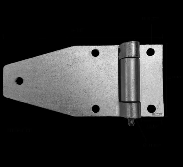 Strap Hinge 5-3/4" x 2-1/2" x 9ga with Zerk- Zinc