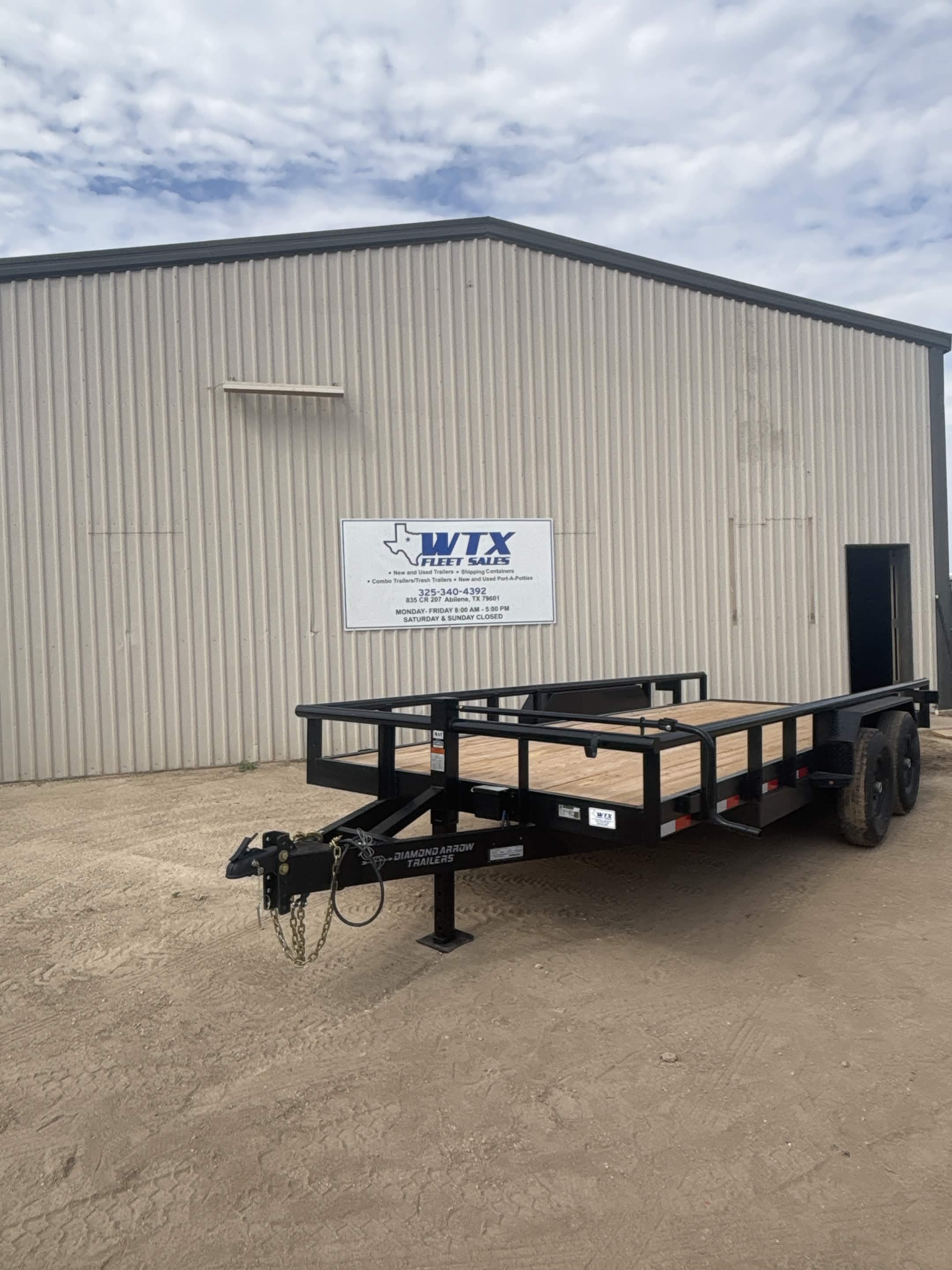 Diamond Arrow 83-inch by 18-foot equipment trailer at WTX Fleet Sales