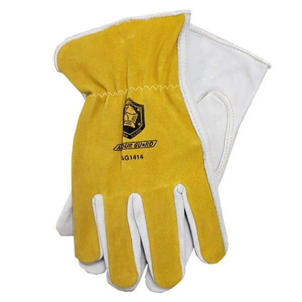 DRIVER GLOVE - PEARL COWHIDE/COWHIDE SPLIT UNLINED - LARGE (AG1414L)