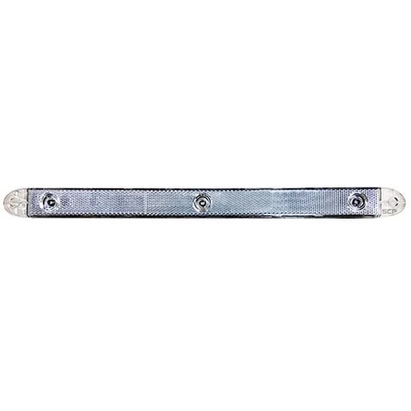 Trailer Light Bar- 16" Slim Line LED ID w/ Reflex Lens- 3 Optic Circles Clear Lens/Red LEDS