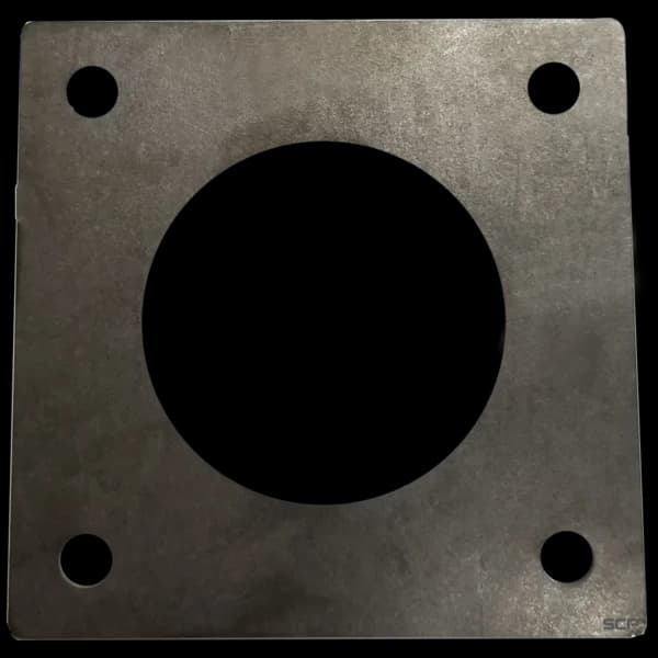 Square Plate 5" X 1/4" with 4 - .400" Square Hole - Fits 2.875" OD