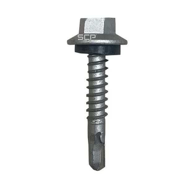 12-14 X 1 1/4 Flange Drill Screw WW Plain - Bkote