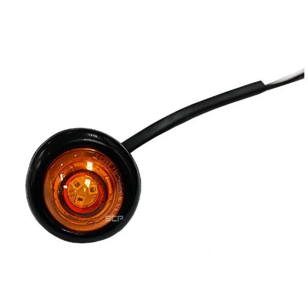 3/4" Round Marker Light - Amber Lens/3 LEDS - Bullet End 6"