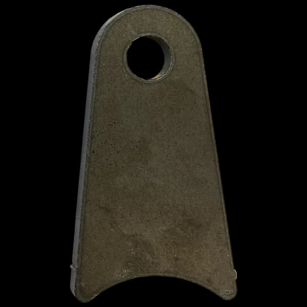 Triangular Radius Surface Mount Tab - 1.50" X 2.73" X 3/16" with Radius - 0.40" Hole