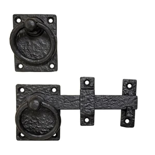 Cast Iron Ring Latch - Black
