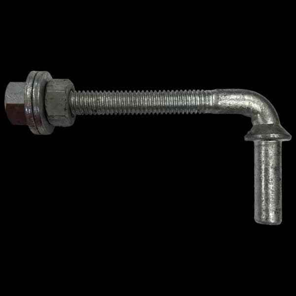 J Bolt with Washers & Nuts 1/2" x 4-1/2" - HDG