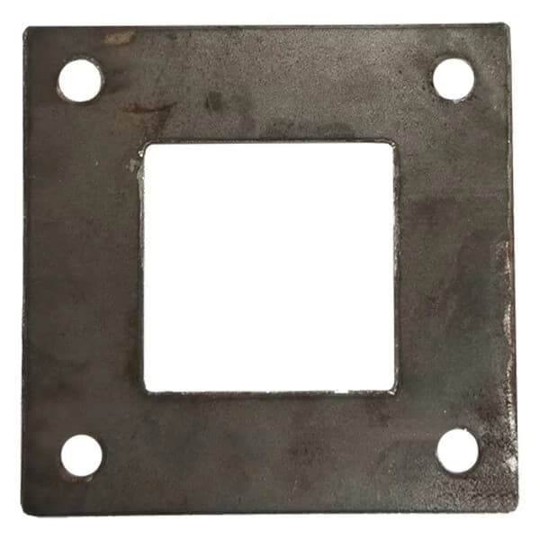 Square Plate 5" X 3/16" W/ 4 - .400" Square Hole - Fits 2-1/2" Square