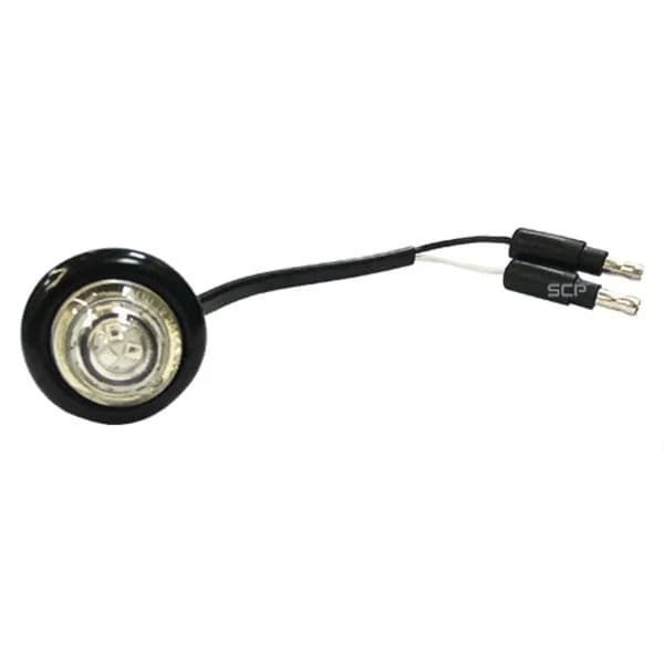 3/4" Round Marker Light - Clear Lens/3 Amber LEDS - Bullet End 6"