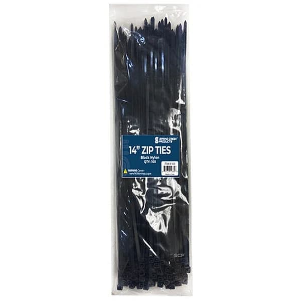 Multi-Purpose Zip Ties - Black 14" - 100 Count