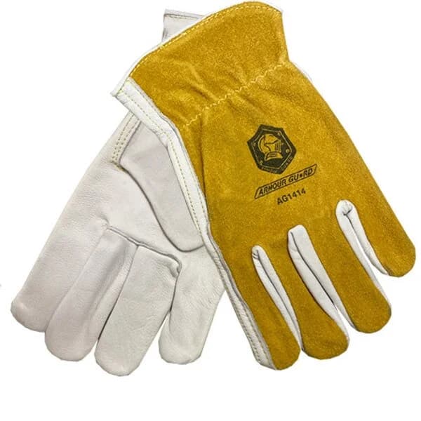 DRIVER GLOVE - PEARL COWHIDE/COWHIDE SPLIT UNLINED - MEDIUM (#AG1414M)