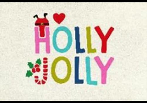 Decorative Holly Jolly Christmas Mat
