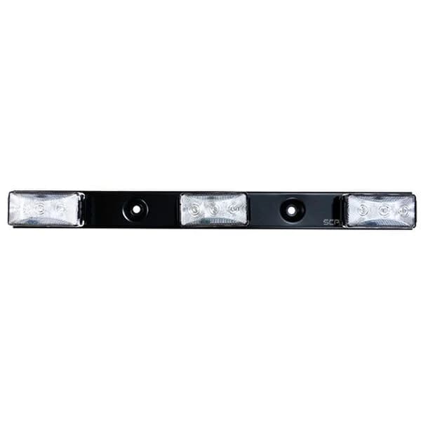 Trailer Light Bar- 3 Light/Clear Lens/Red LEDS - Metal Base