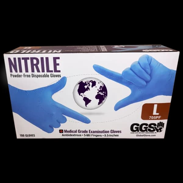 Blue 5-Mil Nitrile Gloves - Large (100/BX)
