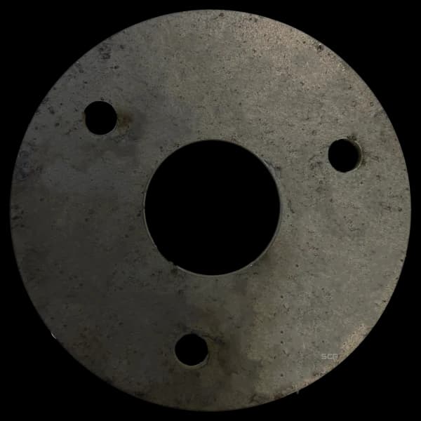 Round Plate 3.125" OD X 12GA W/ 3 - .26" Hole - Fits 1.05" OD