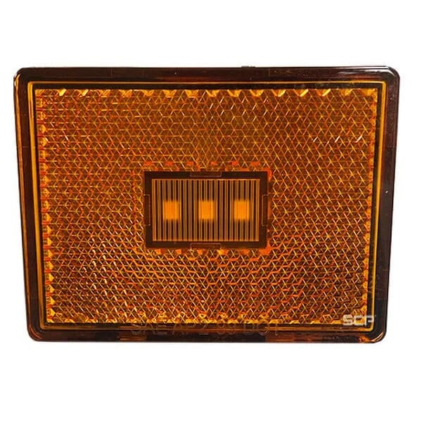 Trailer Light - Rectangular Surface Mount With Reflex Reflector Marker Light - Amber Lens