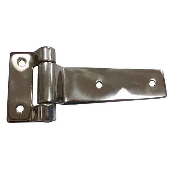 Strap Hinge 6" x 2.6" x 10ga, Bolt-on Round, Stainless Steel
