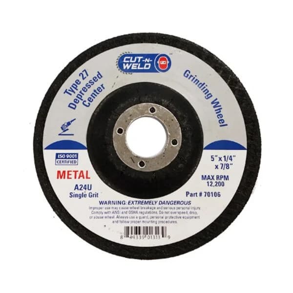 CNW - T27 Grind Wheel, Single Grit 5" x 1/4" x 7/8"