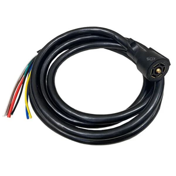 7-Way With Center Pin - 10Ft Cord - 10AWG X 3, 12AWG X 1, 14AWG X 4