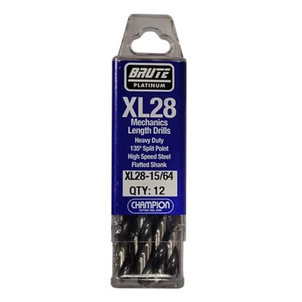 Brute Mechanics Length Drills - Heavy Duty 15/64" X 2-1/16" X 3-3/8" - 12/PK