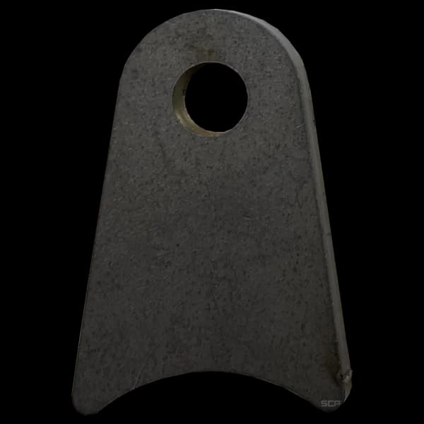 Triangular Radius Surface Mount Tab - 1.50" X 2.23" X 3/16" with 0.95" Radius - 0.40" Hole