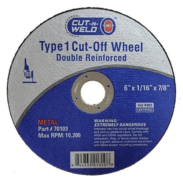 CNW - T1 Cut-Off Wheel Double Reinforced 6" x 1/16" x 7/8"