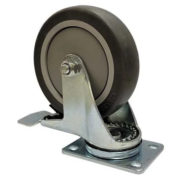 Swivel Rubber Wheel Caster 5" with Total Locking Brake