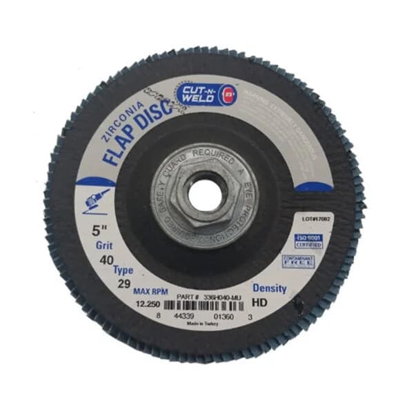 CNW - T29 5" Flap Disc Grit 40 High Density with Hub