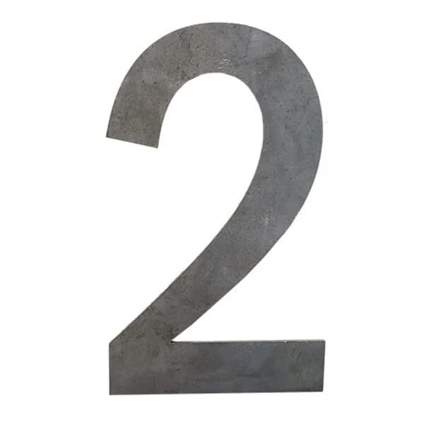 Laser Cut Number '2' 3/16" X 8" Tall