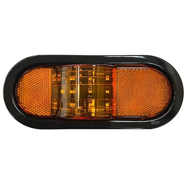Trailer Light - 6" Oval Marker Light -Amber/Amber Grommet & No Plug