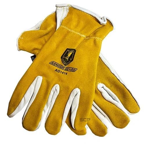 DRIVER GLOVE - PEARL COWHIDE/COWHIDE SPLIT UNLINED - SMALL (#AG1414S)