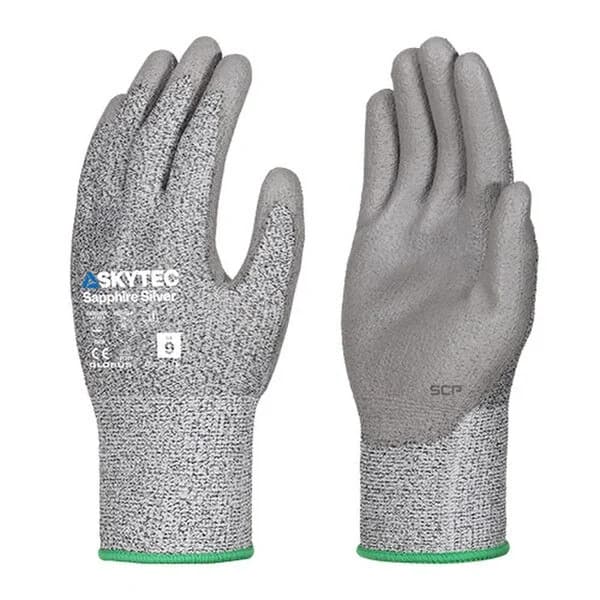 Skytec Sapphire Silver Gloves - Large 9