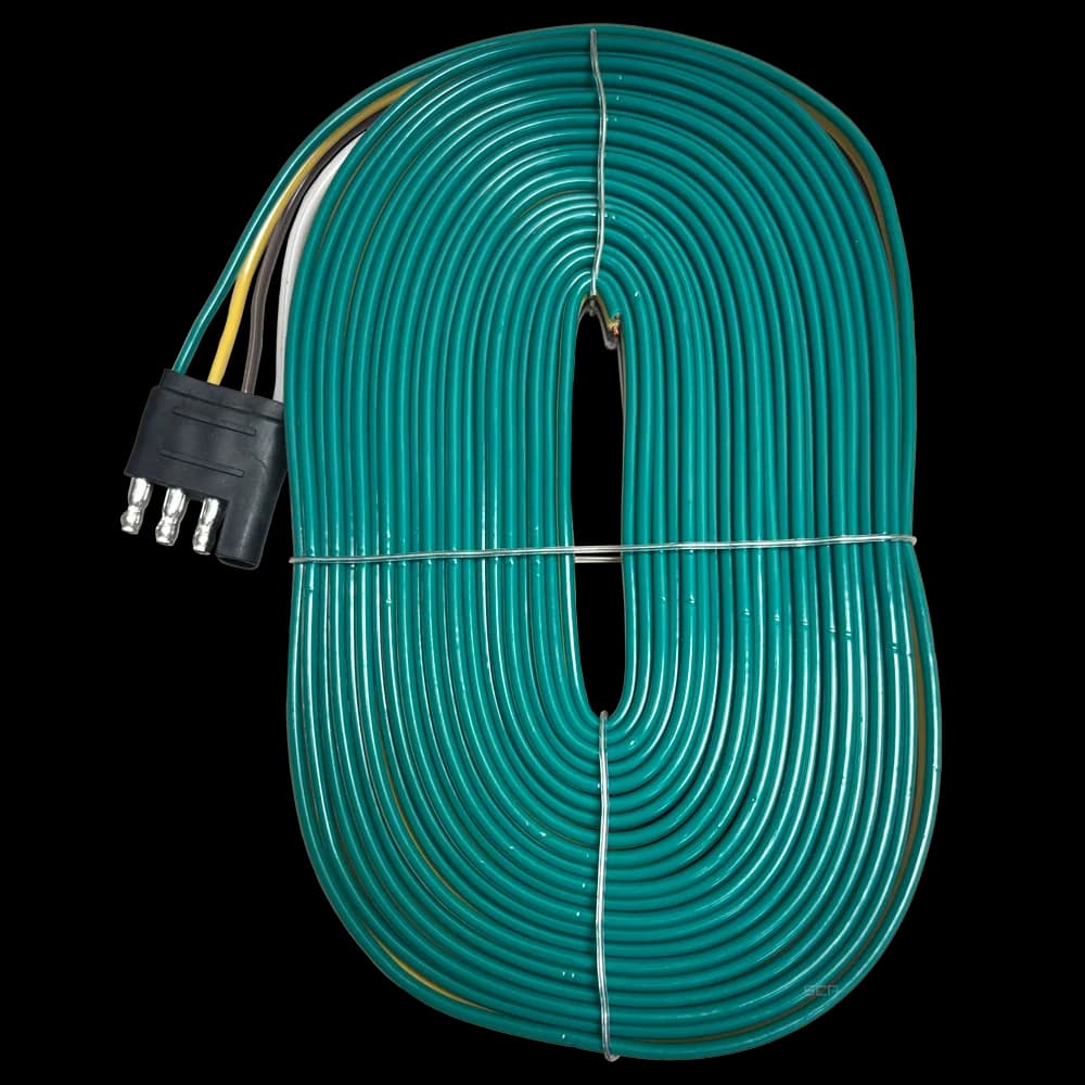 Trailer Light Cable - 4 way Connector, Bonded Wire - 25' X 18 AWG