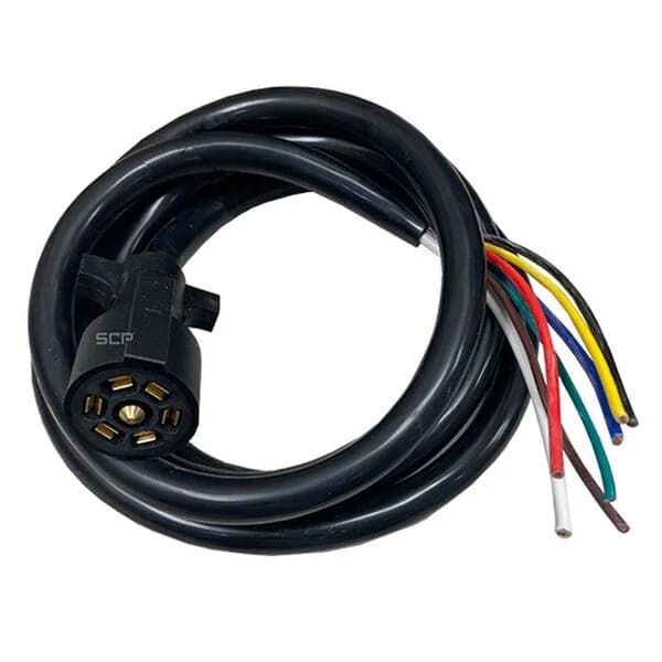 7-Way With Center Pin - 8Ft Cord - 10AWG X 2, 12AWG X 1, 14AWG X 4