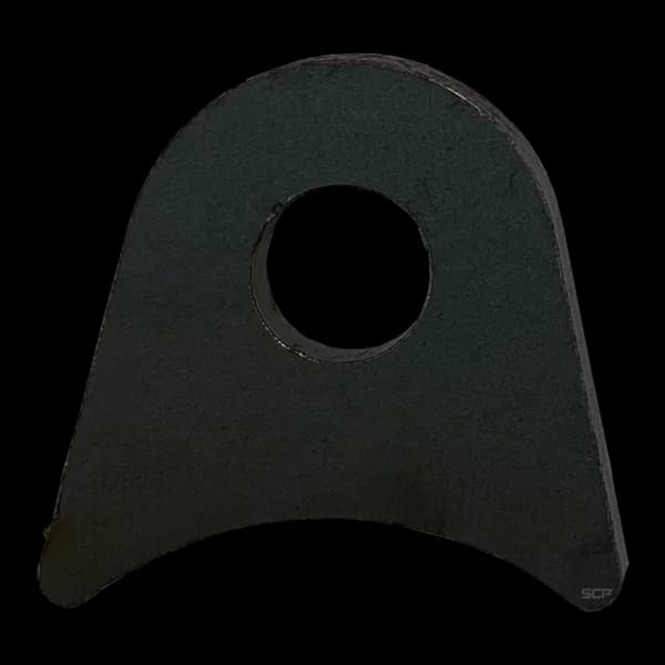 Triangular Radius Surface Mount Tab - 1.75" X 1.67" X 3/16" with 1.19" Radius - 0.53" Hole