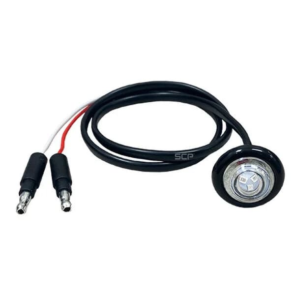 3/4" Round Marker Light - Clear Lens /3 Red LEDS - Bullet End 2'