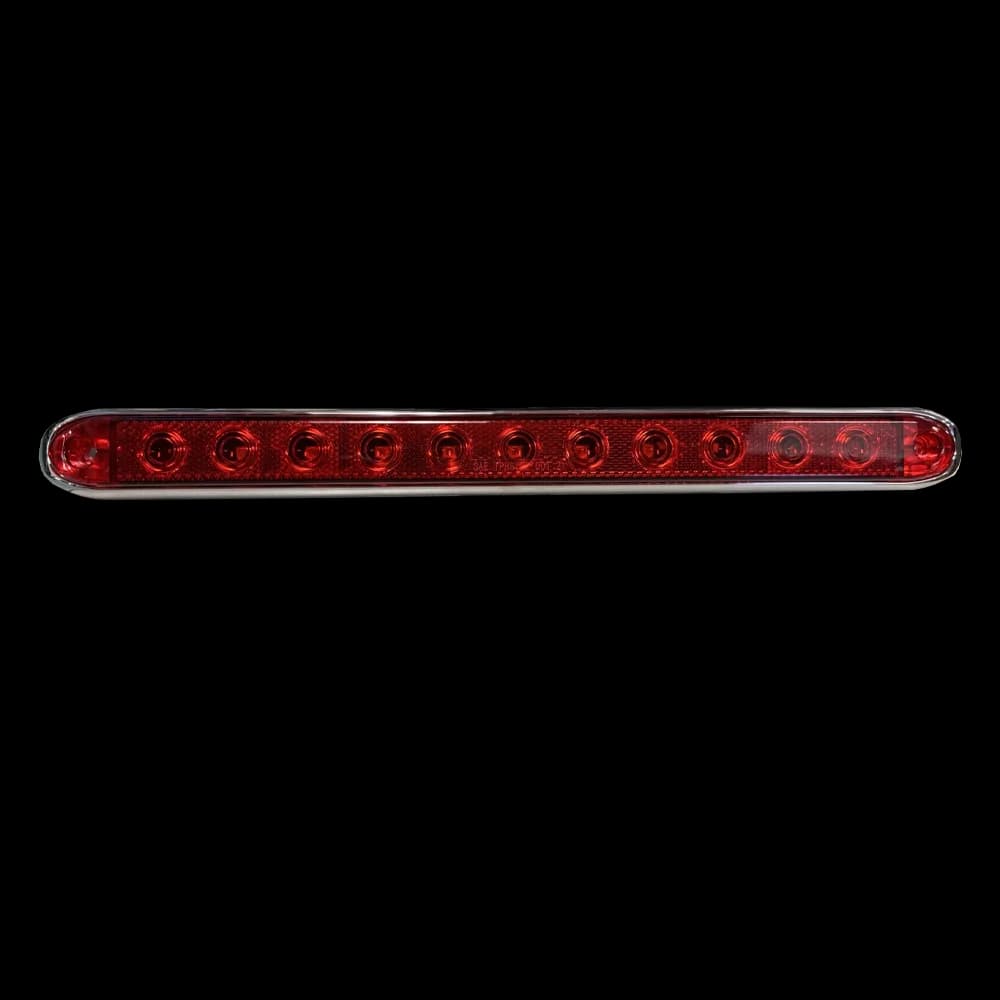 Trailer Light Bar - 16" Multi-Function Markers/Stop/Turn Light - Red Lens/11 Superflux LEDS - Slim Line - Chrome Bezel