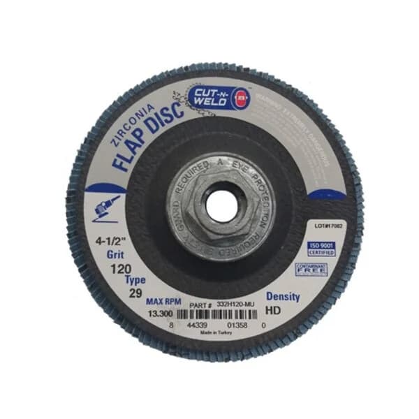 CNW - T29 4.5" Flap Disc Grit 120 High Density with Hub