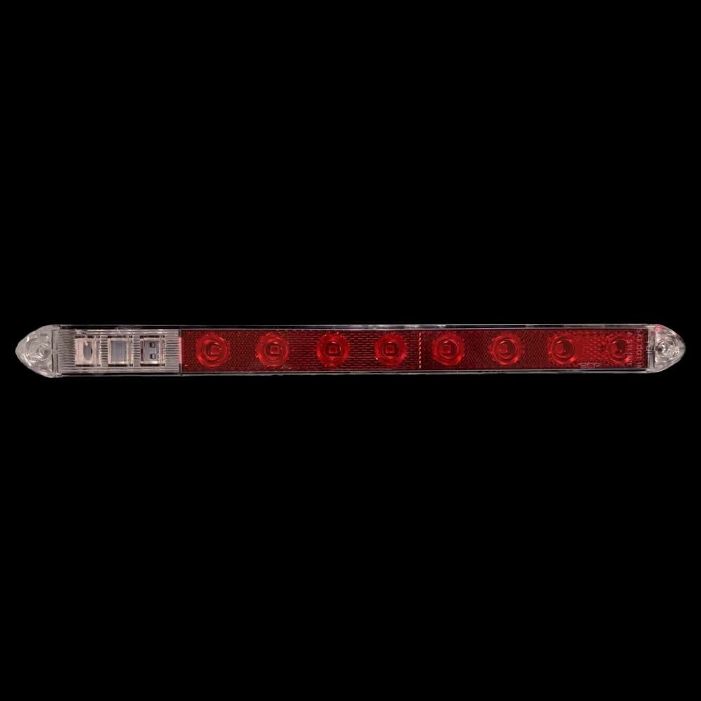 Trailer Light Bar - 13-1/2" Led Light Bar with Reflex Lens Stop/Turn/Tail - Red Lens/LEDS - Backup Clear Lens/White LEDS
